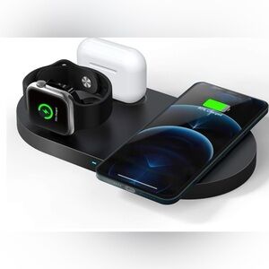 (2) Wireless Charger,23W Fast Wireless Charging Station,3 in 1